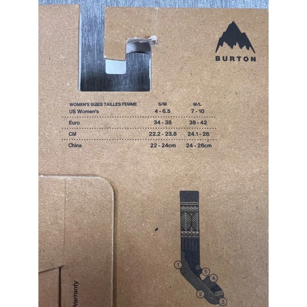 NEW 2 Pair Burton Women's Emblem Midweight Socks snowboard Snowy pines S/M 4-6.5